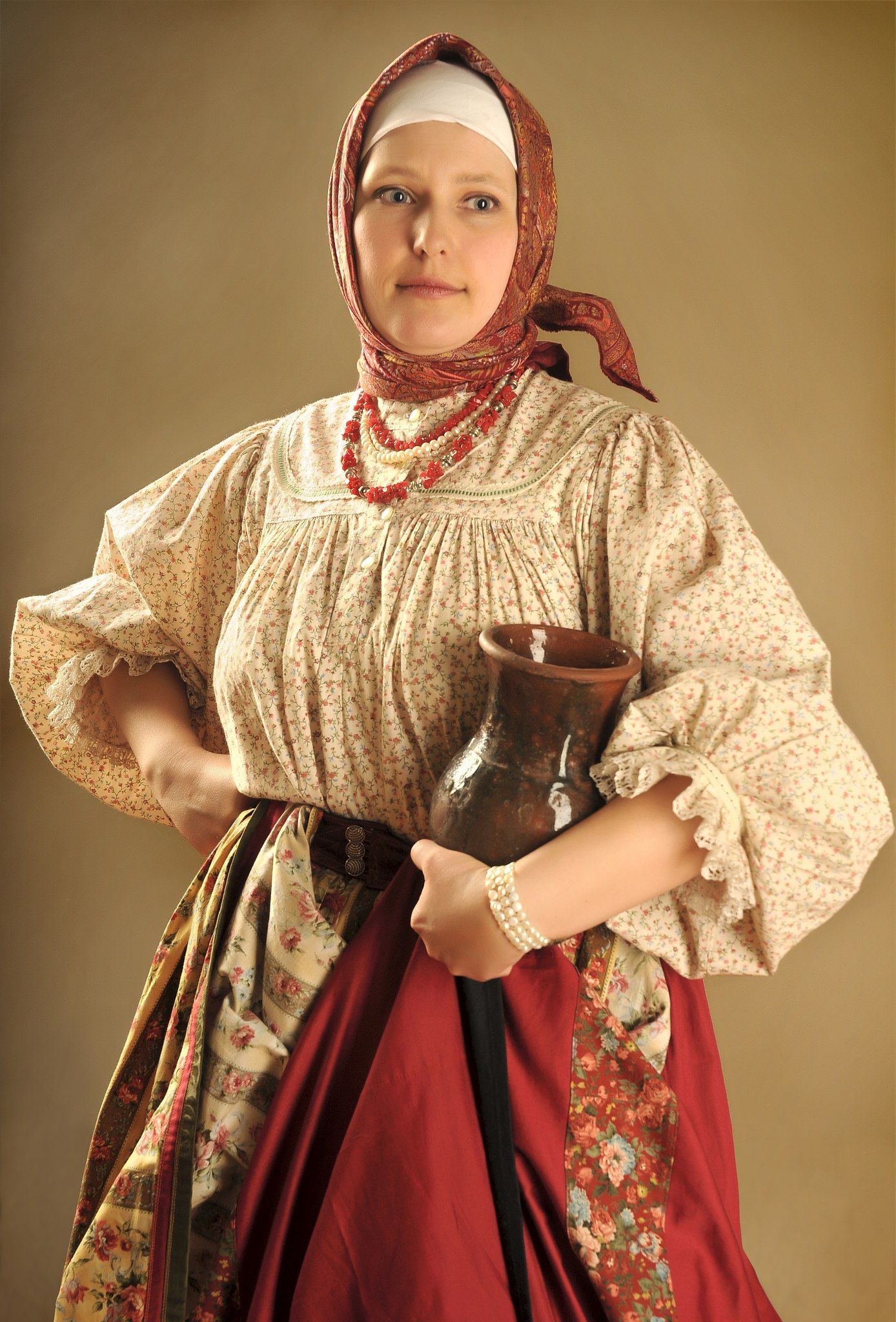 Girls in Slavic costumes in Dehradun